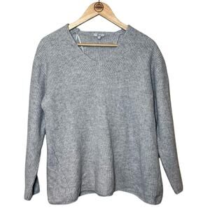 Rails Women’s Simone Merino Wool Cashmere V Neck Sweater Heather Gray Size Large